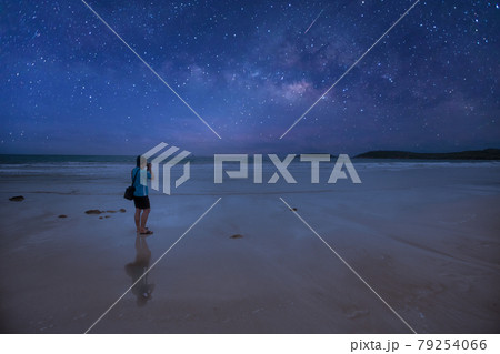 Photographer taking Thailand travel Milky way photography.  79254066