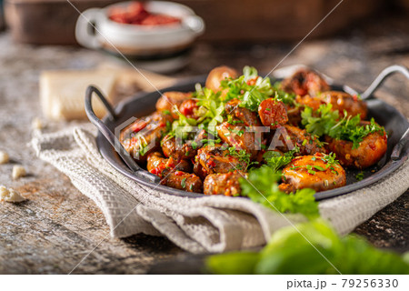 Mushrooms salad with chilli sauce Mushrooms salad with chilli sauce 79256330