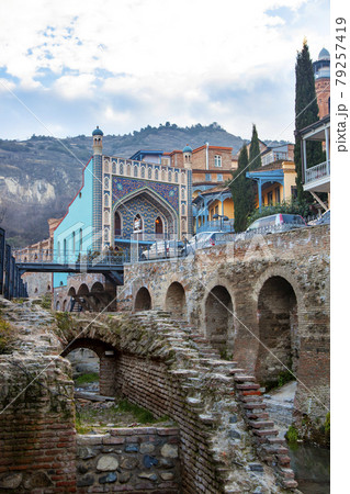 Georgian sulphur bath famous ancient beutiful decorated building 79257419
