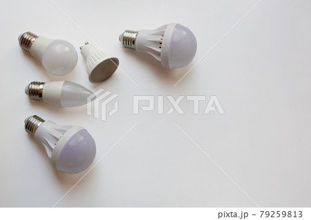 White lamps isolated on white background with a copy space White lamps isolated on white background with a copy space 79259813