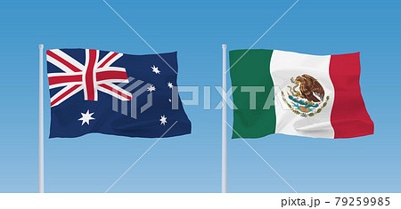 メキシコとオーストラリアの国旗