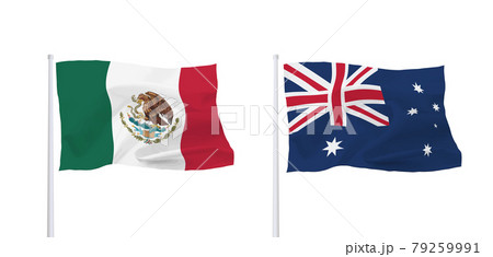 メキシコとオーストラリアの国旗 79259991