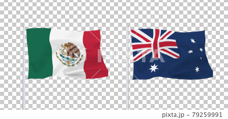 メキシコとオーストラリアの国旗 79259991