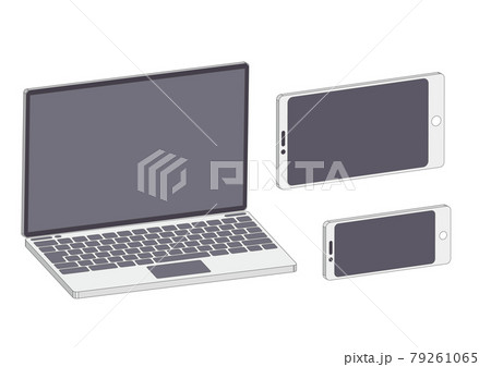 シンプルなノートPC スマートフォン　タブレット 79261065