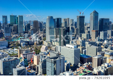 東京　2020年 景色　HDR 展望　展望台　俯瞰　遠景　昼間　快晴　青空　 79261095