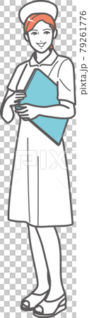 Smile nurse with file whole body Smile nurse with file whole body 79261776