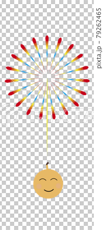 【花火イメージ】花火玉と打ち上がった花火。 79262465