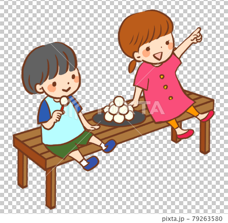 子どものお月見イラスト 子どものお月見イラスト 79263580