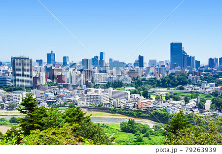 仙台 広瀬川と市内中心部 仙台 広瀬川と市内中心部 79263939