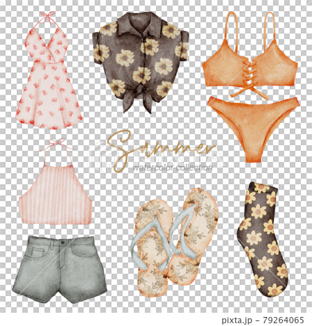 summer watercolor element collection summer watercolor element collection 79264065