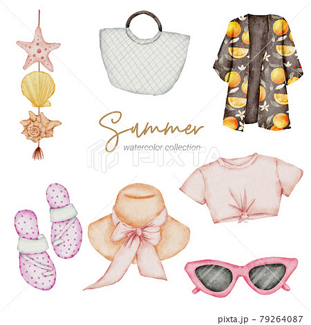 summer watercolor element collection summer watercolor element collection 79264087
