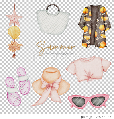 summer watercolor element collection summer watercolor element collection 79264087