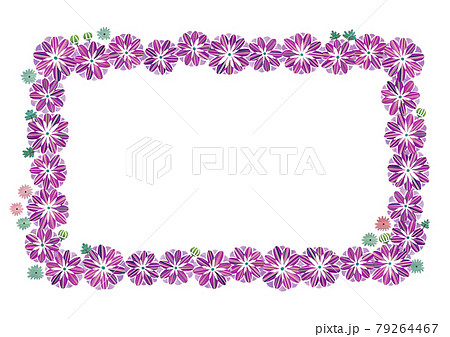 菊の花の枠のイラスト素材