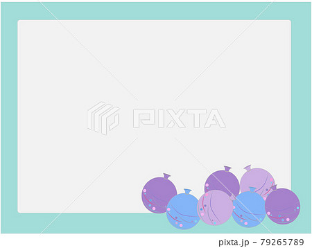 淡い紫と水色の水ヨーヨーのカードのイラスト素材