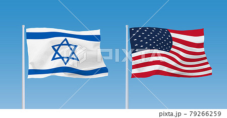 アメリカとイスラエル国の国旗 79266259