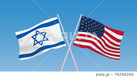 アメリカとイスラエル国の国旗 79266260