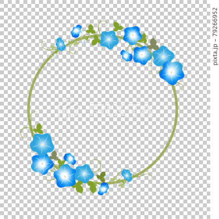 Morning glory flower wreath_blue Morning glory flower wreath_blue 79266952