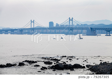 The Gwangandaegyo or Diamond Bridge in Busan, South Korea. The Gwangandaegyo or Diamond Bridge in Busan, South Korea. 79267305