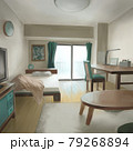 一人暮らしの部屋／イラスト背景 79268894