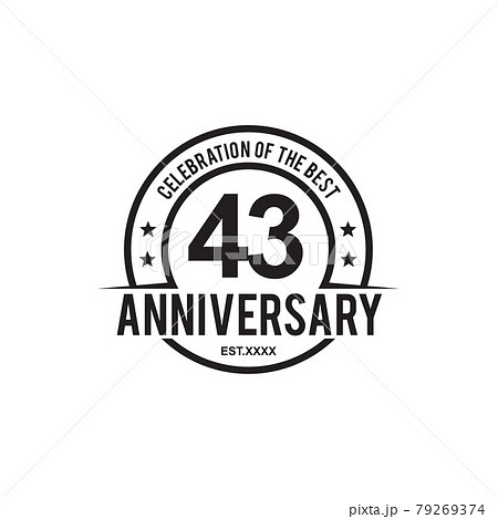 43th year anniversary logo design template 79269374
