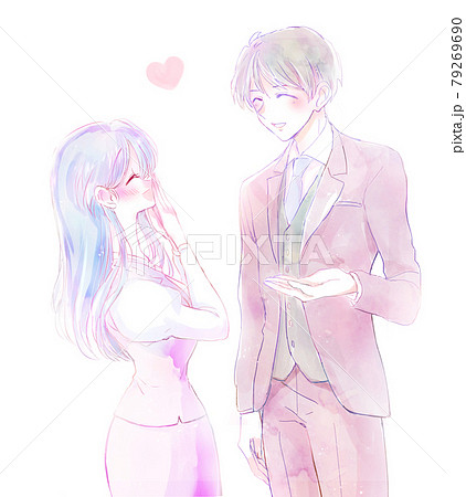 いい雰囲気の男女のイラスト素材 79269690 Pixta