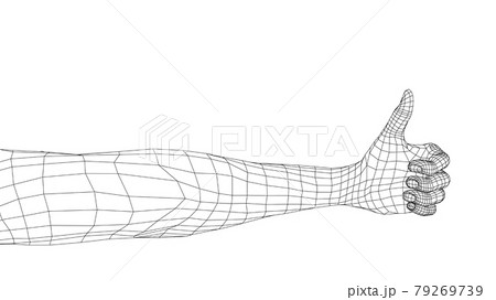 Thumb up hand sign. Vector 79269739