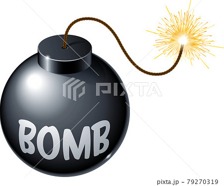 レトロな球形の爆弾と導火線のイラスト素材 79270319 Pixta