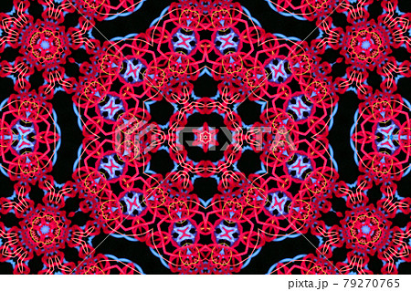 Abstract pattern of colorful threads on a black background 79270765