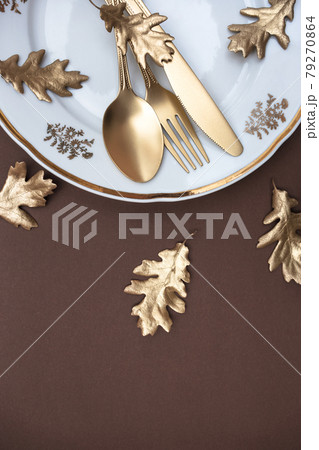 Creative autumn table setting Creative autumn table setting 79270864