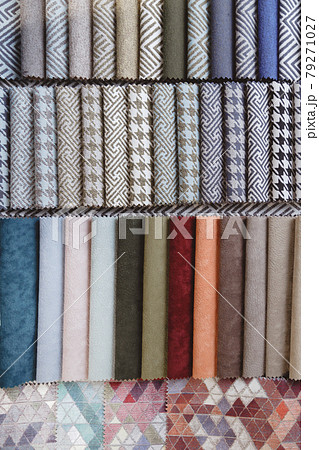Colorful upholstery samples in the shop Colorful upholstery samples in the shop 79271027