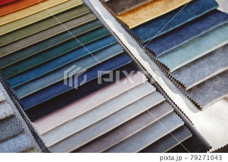 Colorful upholstery samples in the shop 79271043