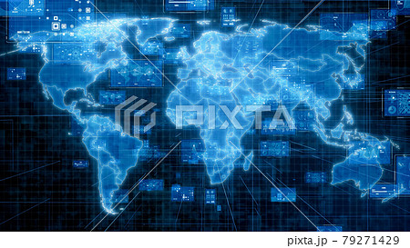 グローバルネットワーク　世界地図 79271429