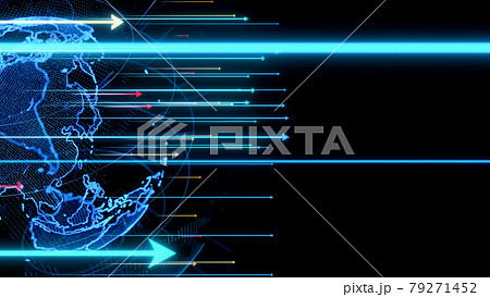 地球から飛び出す矢印 地球から飛び出す矢印 79271452