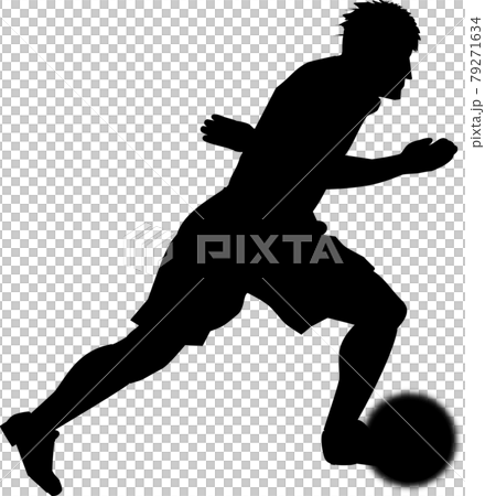 サッカー影ドリブルトップスピード 79271634
