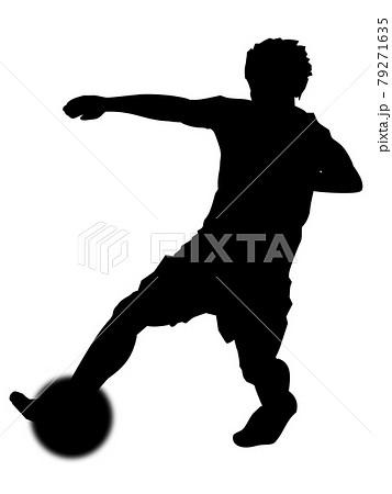 サッカー影ドリブルトラップ 79271635