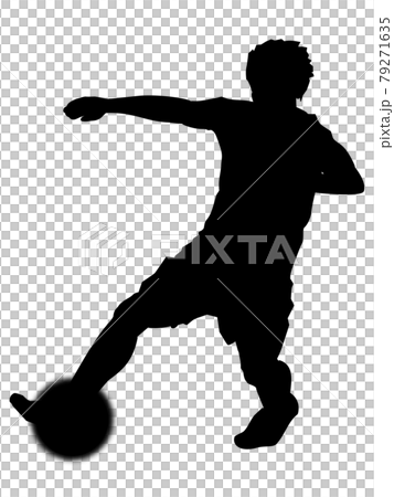 サッカー影ドリブルトラップ 79271635