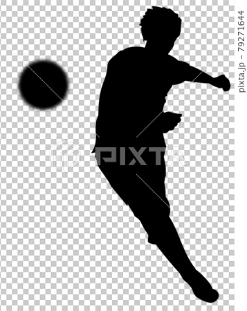 サッカー影ロングシュート 79271644
