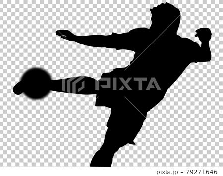 Soccer Shadow Volley Shoot Stock Illustration