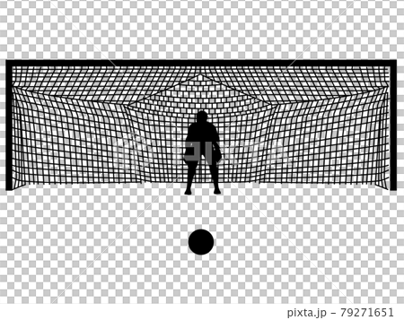 サッカー影キーバー構え 79271651