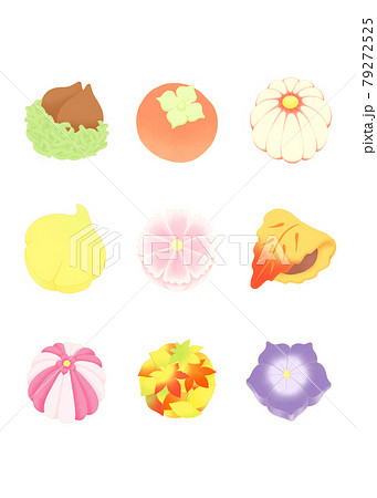 秋を感じる和菓子練り切り 秋を感じる和菓子練り切り 79272525