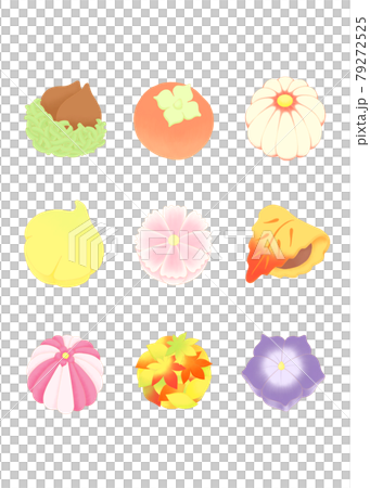 秋を感じる和菓子練り切り 秋を感じる和菓子練り切り 79272525