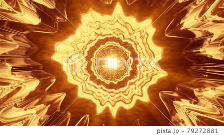 4K UHD 3D illustration of surreal golden ornament 79272881