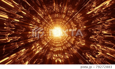 Distorted orange tunnel 4K UHD 3D illustration 79272883