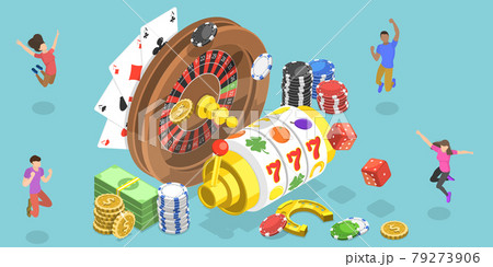 3D Isometric Flat Vector Conceptual Illustration of Online Gambling Platform. 3D Isometric Flat Vector Conceptual Illustration of Online Gambling Platform. 79273906