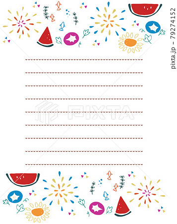 Summer Motif Letter Frame Stock Illustration