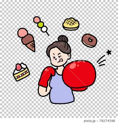 Illustration of a woman on a diet 79274396