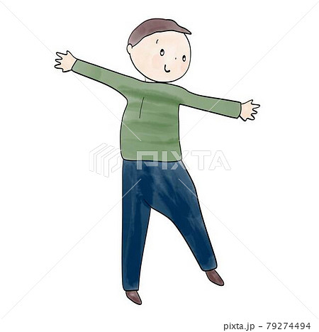 ポーズをとる男の子 日本人のイラスト素材 ポーズをとる男の子 日本人のイラスト素材