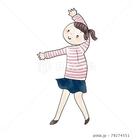 ポーズをとる女の子 日本人のイラスト素材