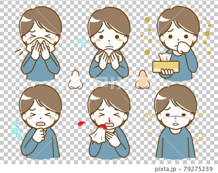 鼻に異常がある若い男性 79275239