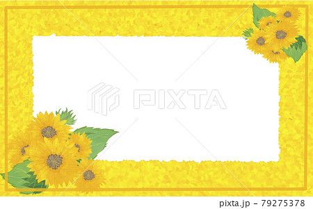 フレーム枠 元気が出る向日葵のメッセージカードのイラスト素材